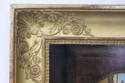 null Ecole française vers 1830 "Scène de genre" Huile sur toile. 32 x 40 cm Dédicacé...