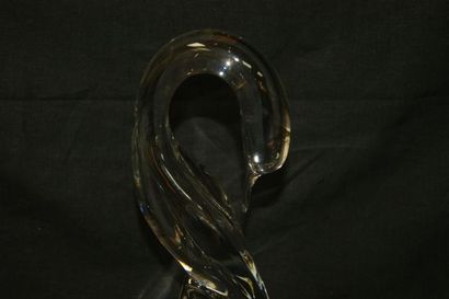 null DAUM Importante sculpture en verre, figurant un échassier. Haut.: 35 cm