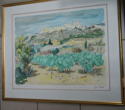 null Yves BRAYER "Paysage" Lithographie en couleurs. Signée et numérotée au crayon....