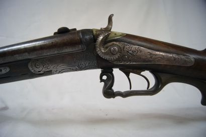 null Fusil de chasse. Double canon, acier damasquiné, marqué "Casp. Fr.Schilling...