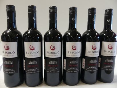 null 6 bouteilles de Bordeaux Rouge, Cépage Merlot, Be Bordô, 2014