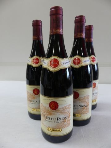 null 5 bouteilles de Côtes du Rhône Rouge, Domaine E. Guigal, 2015