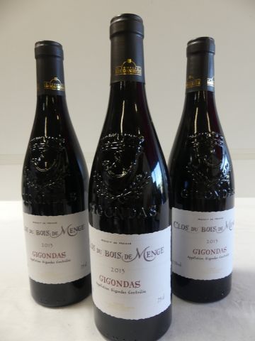 null 3 bouteilles de Gigondas, Le Clos du Bois de Menge, Caves Rhodaniennes, 201...