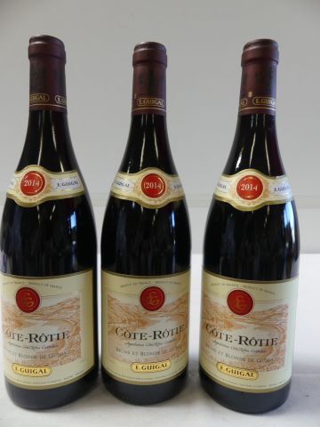 null 3 bouteilles de Côte Rôtie, Brune et Blonde de Guigal, 2014