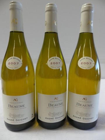 null 3 bouteilles de Bourgogne, Beaune Blanc, André Goichot, 2007