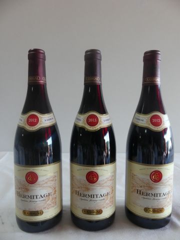null 3 bouteille d'Hermitage Rouge, E. Guigal (1 de 2013 et 2 de 2012)