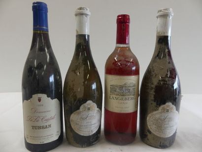 null Lot de 4 bouteilles : 1 bouteille de Domaine de la Castèle Tursan 1998 ; 2 bouteilles...