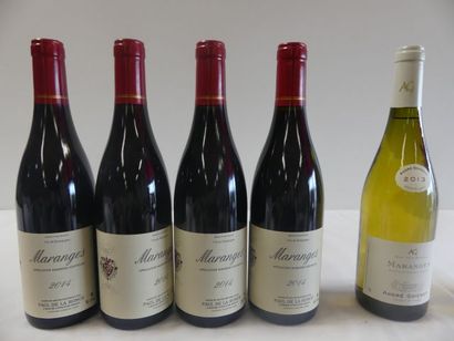 null Lot de 5 bouteilles : 4 bouteilles de Maranges Rouge, Paul de la Ronce, 2014...