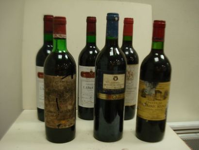 null Lot de 6 bouteilles de vin rouge : 2 de Château Larquey 1997, Château Tour Bellevue...