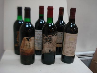 null Lot de 6 bouteilles de vin rouge : Château La Raze Beauvallet 1993 (es), Château...