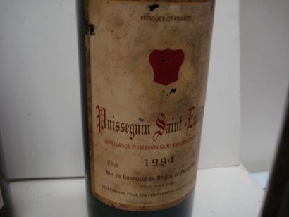 null Lot de 6 bouteilles de vin rouge : 2 Puisseguin Saint Emilion 1994 (ea, LB),...