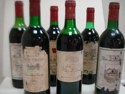 null Lot de 6 bouteilles de vin rouge : Château Saint Pierre 1994 (esa, B), Château...