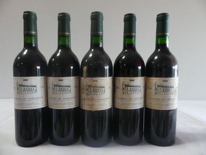 null 5 bouteilles de Côteaux du Languedoc, AOC, 1998 (étiquettes sales)