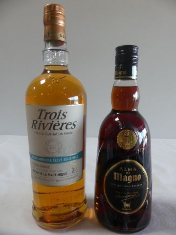 null Lot de 2 bouteilles : 1 Rhum Agricole Elevé sous bois, Rhum Ambré de la Martinique,...