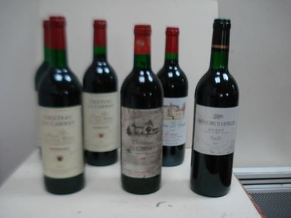 null Lot de 6 bouteilles de vin rouge : 3 de Château Le Carney 2001, 1 de Château...