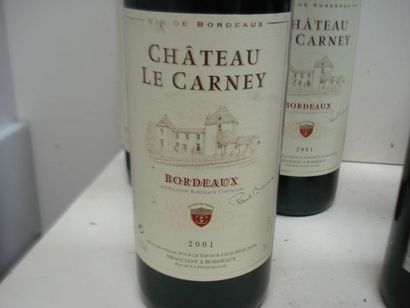 null Lot de 6 bouteilles de vin rouge : 3 de Château Le Carney 2001, 1 de Château...