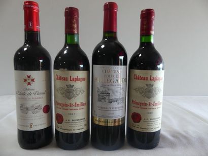 null Lot de 4 bouteilles : 2 bouteilles de Château Laplagne, Puisseguin St Emilion,...