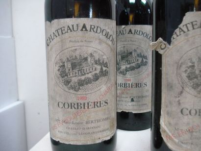 null Lot de 6 bouteilles de vin rouge : 3 de Corbières, Château Ardolou 1980 et 3...