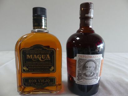 null Lot de 2 bouteilles : 1 Rhum Mantuano Diplomatico du Venezuela, Rhum Extra Anejo,...