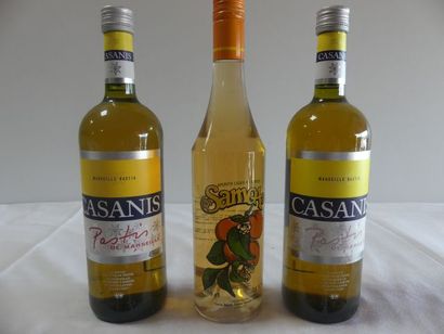 null Lot de 3 bouteilles : 2 bouteilles de Pastis Casanis de Marseille 45 % vol....