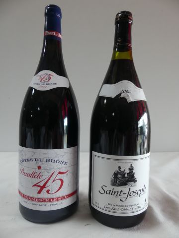 null Lot de 2 Magnums : 1 Magnum de St Joseph Rouge, Les Caves de Saint Désirat,...