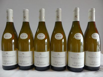 null 6 bouteilles de Bourgogne Blanc, St Romain, André Goichot, 2012