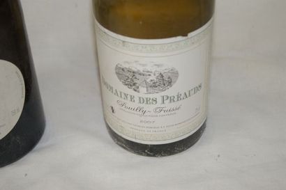 null Lot de 2 bouteilles de vins blancs : 1 de Pouilly-Fuissé, les Préauds, 2007...