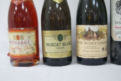 null Lot de 6 bouteilles de vins divers : 2 Muscat (blanc et rosé), 1 Spumante, 1...