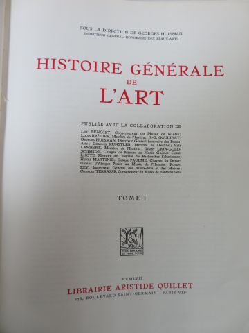 null Lot d'encyclopédie Quillet comprenant "l'Histoire générale de l'art"en 2 fois...
