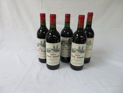 null 5 bouteilles de Bordeaux, Château Terre Blanque, 3 de 1993, 1 de1998, 1 de ...
