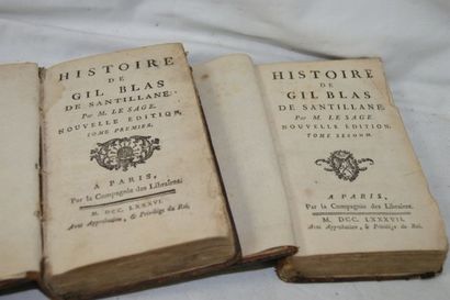 null Lesage "Histoire de Gil Blas" Paris, Compagnie des Libraires. Tome 1 et 2, 1786-87....