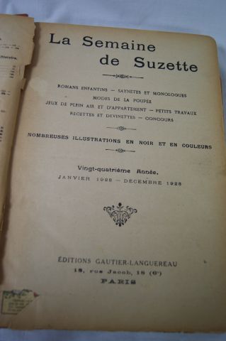 null Revues "la semaine de Suzette" janvier 1928-décembre 1928 (24ème année). Edition...