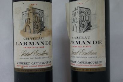 null 2 bouteilles de château Larmande, Saint Emilion, Grand cru classé, 1971 (LB,...