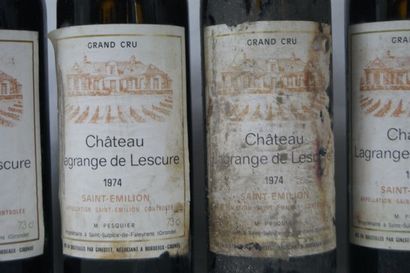 null 4 bouteilles de Château La Grande de l'Escure, Saint Emilion Grand Cru, 1974....