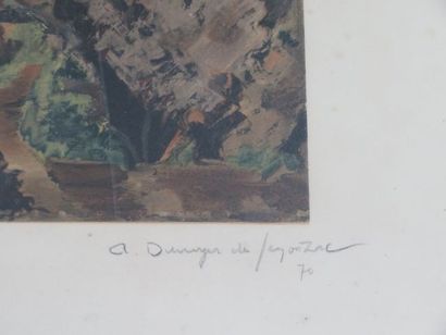 null André Albert Marie DUNOYER DE SEGONZAC (1884-1974) Paysage. Lithographie en...