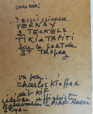 null Charles KIEFFER "Portrait de Dominique Vernay aux teckels". Dessin rehaussé...