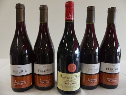 null Lot de 5 bouteilles : 1 bouteille Hospices de Beaujeu, Régnié, La Cuvée Demoiselle...