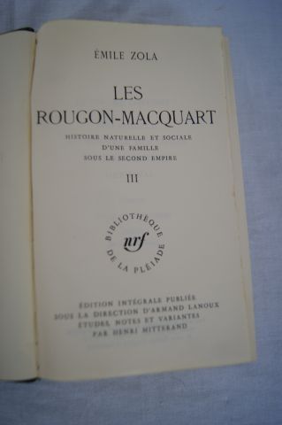null LA PLEIADE, Zola "Les Rougon-Macquart" (1964)