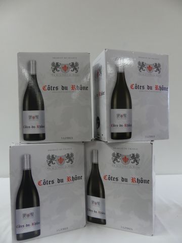 null 4 Bibs de 3 litres de Côtes du Rhône Rouge des Caves de Moncigale (lot de 12...