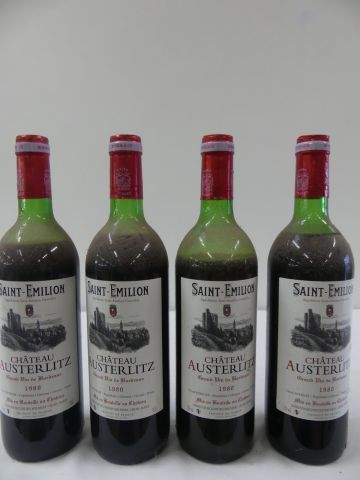 null 4 bouteilles de Château Austerlitz, St Emilion, Gérard Audigay Propriétaire...