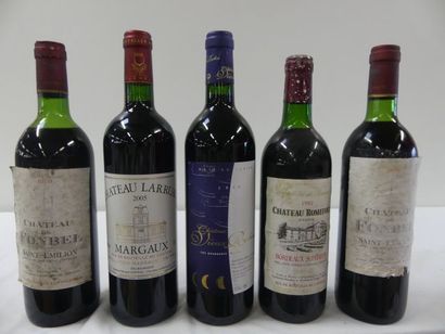 null Lot de 5 bouteilles : 1 bouteille de Margaux, Château Larruau, Cru Bourgeois,...