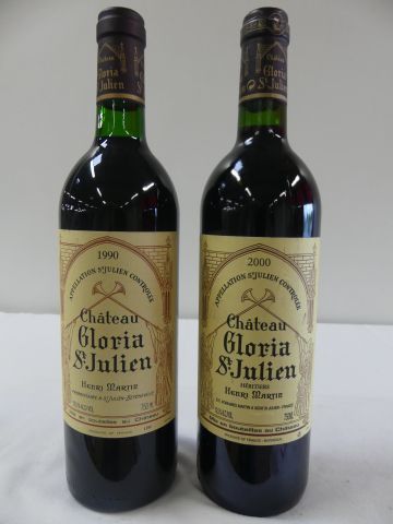 null 2 bouteilles de Château Gloria, St Julien, 1 de 2000 et 1 de 1990