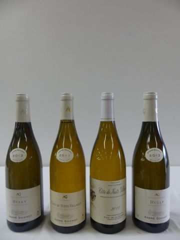 null Lot de 4 bouteilles : 2 bouteilles de Rully Blanc, André Goichot, 2013 ; 1 bouteille...