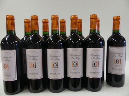 null 12 bouteilles de Bordeaux de la Haye, Issu de la Culture bio, 2013