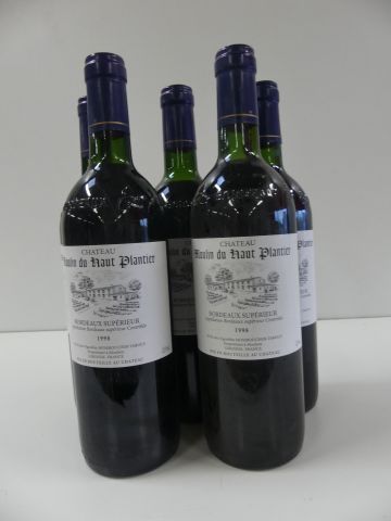 null 5 bouteilles Château Moulin du Haut Plantier Bordeaux Supérieur 1998