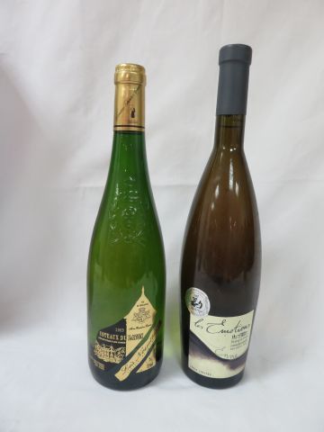 null Lot de 2 bouteilles de vin blanc, Coteau de Languedoc (2003) et Coteau du Layon...