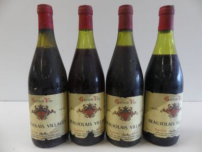 null 4 bouteilles de Beaujolais Villages 1976 (EA, 3 ME et 1 BE)