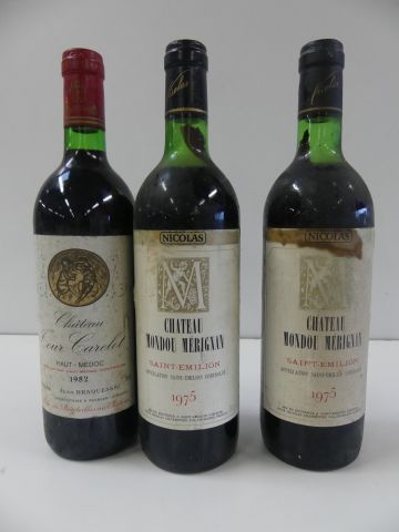 null Lot de 3 bouteilles : 1 Château Tour Carelot Haut Médoc 1982 J. Braquessac ;...