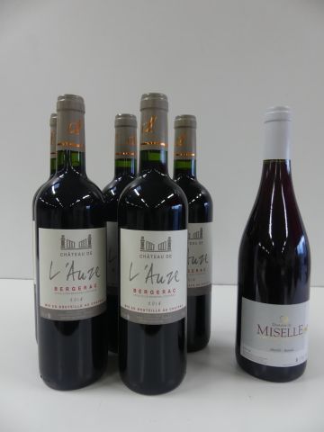 null Lot de 6 bouteilles : 5 Bergerac Château de l'Auze 2014 ; 1 Merlot Tannat Domaine...