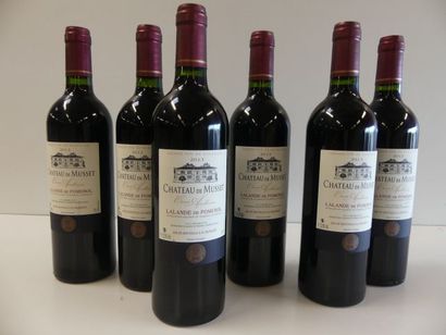 null 6 bouteilles de Château de Musset Cuvée Apollinaire, Lalande de Pomerol, médaille...